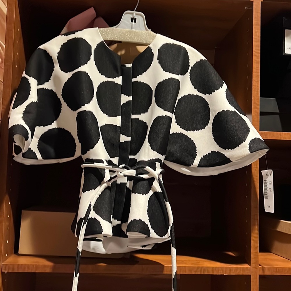 Garcia peplum small polkadot jacket